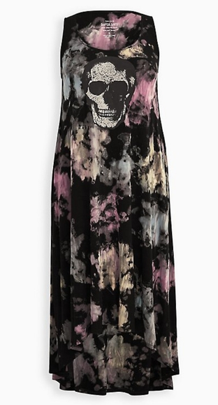 torrid Dresses & Skirts - 6x Tie Dye skull hi low maxi dress WITH POCKETS!